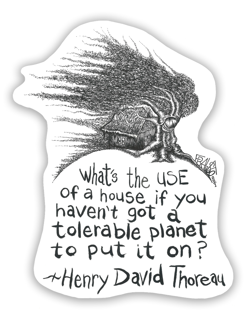 Henry David Thoreau Eco Friendly Sticker By Artist Rick Frausto