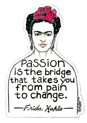Eco Friendly Frida Kahlo Sticker By Artist Rick Frausto