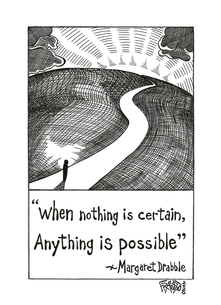 Anything Is Possible Original Drawing Pen And Ink Illustration By Artist Rick Frausto
