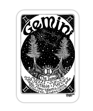 Gemini Zodiac Sign Sticker By Artist Rick Frausto
