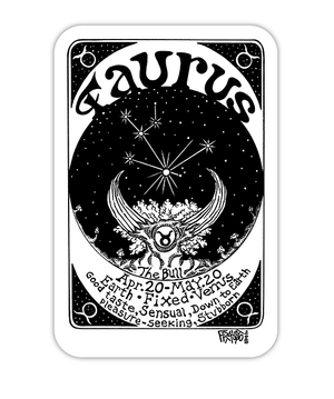 Eco Friendly Taurus Zodiac Sign Sticker By Artist Rick Frausto