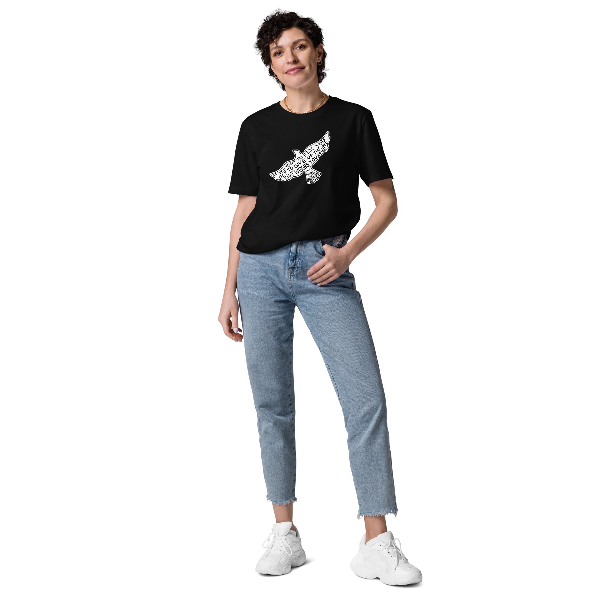 Toni Morrison Organic Cotton Gender-Neutral Crew Neck T-Shirt In Black By Artist Rick Frausto