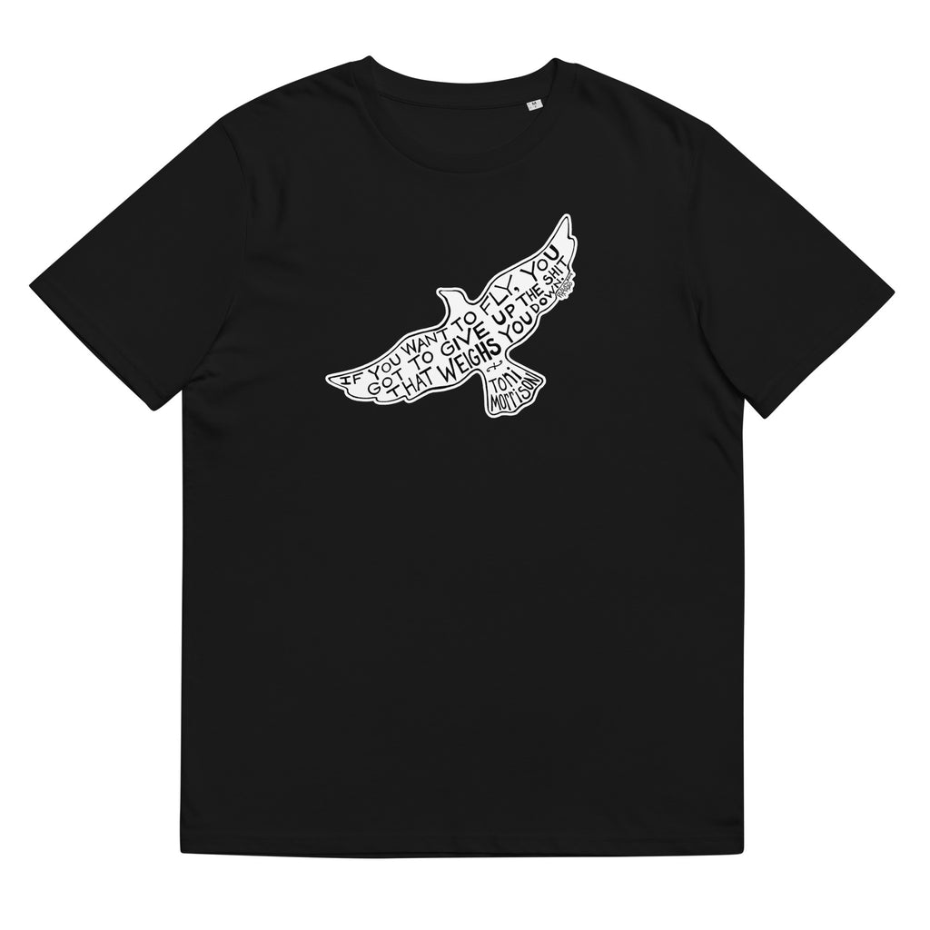 Toni Morrison Organic Cotton Gender-Neutral Crew Neck T-Shirt In Black By Artist Rick Frausto