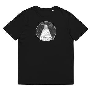 Native American Proverb Organic Cotton Gender Neutral Crew Neck T-Shirt In Black By Artist Rick Frausto