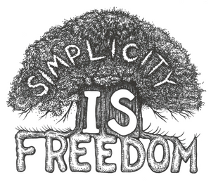 Simplicity Is Freedom Inspirational Tree Drawing Original Pen And Ink Illustration By Artist Rick Frausto