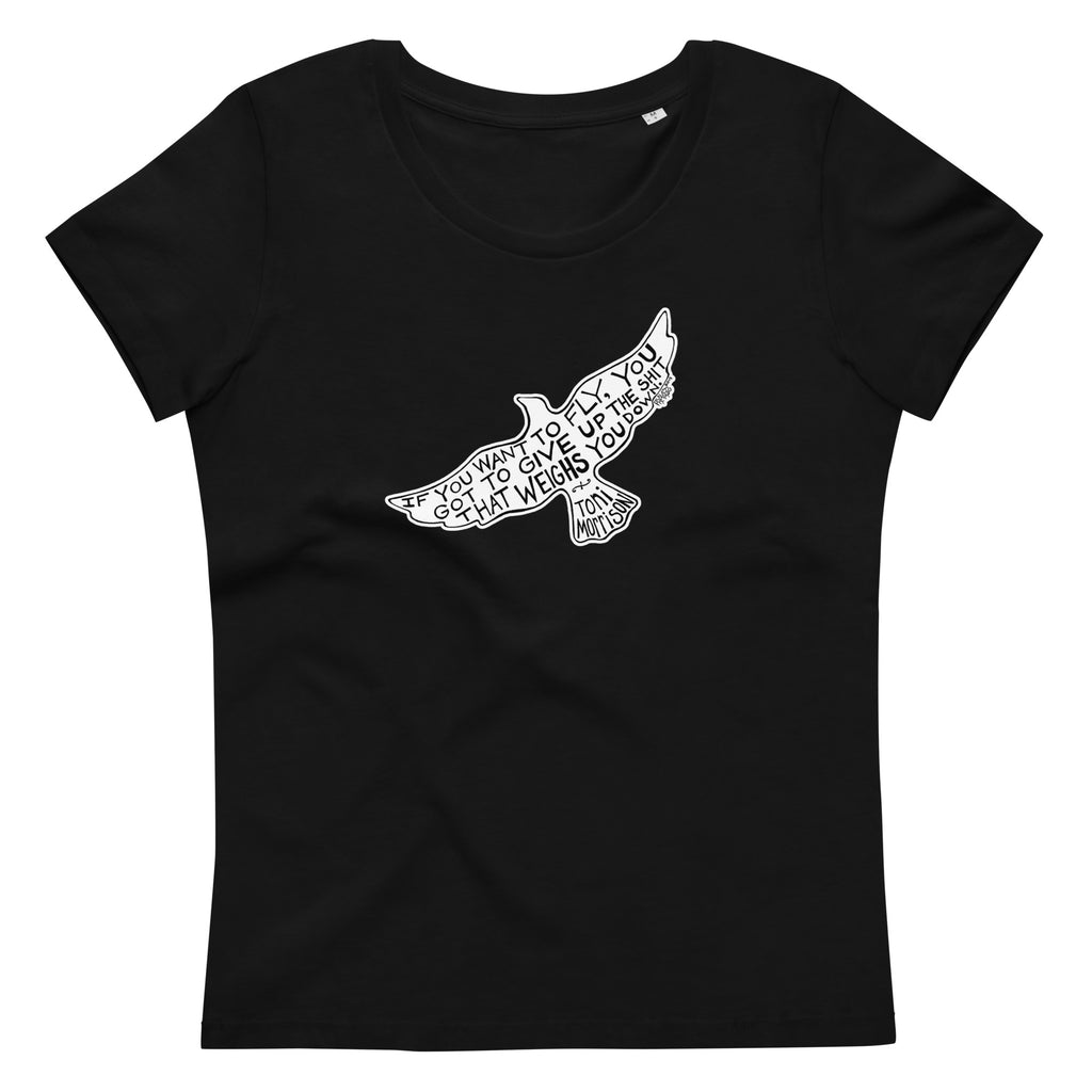 Toni Morrison Organic Cotton Scoop Neck T-Shirt In Black By Artist Rick Frausto